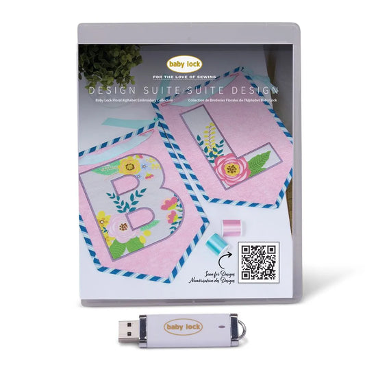 Baby Lock Design Suite Floral Alphabet Embroidery Design Collection BLA-DSUITE-FA