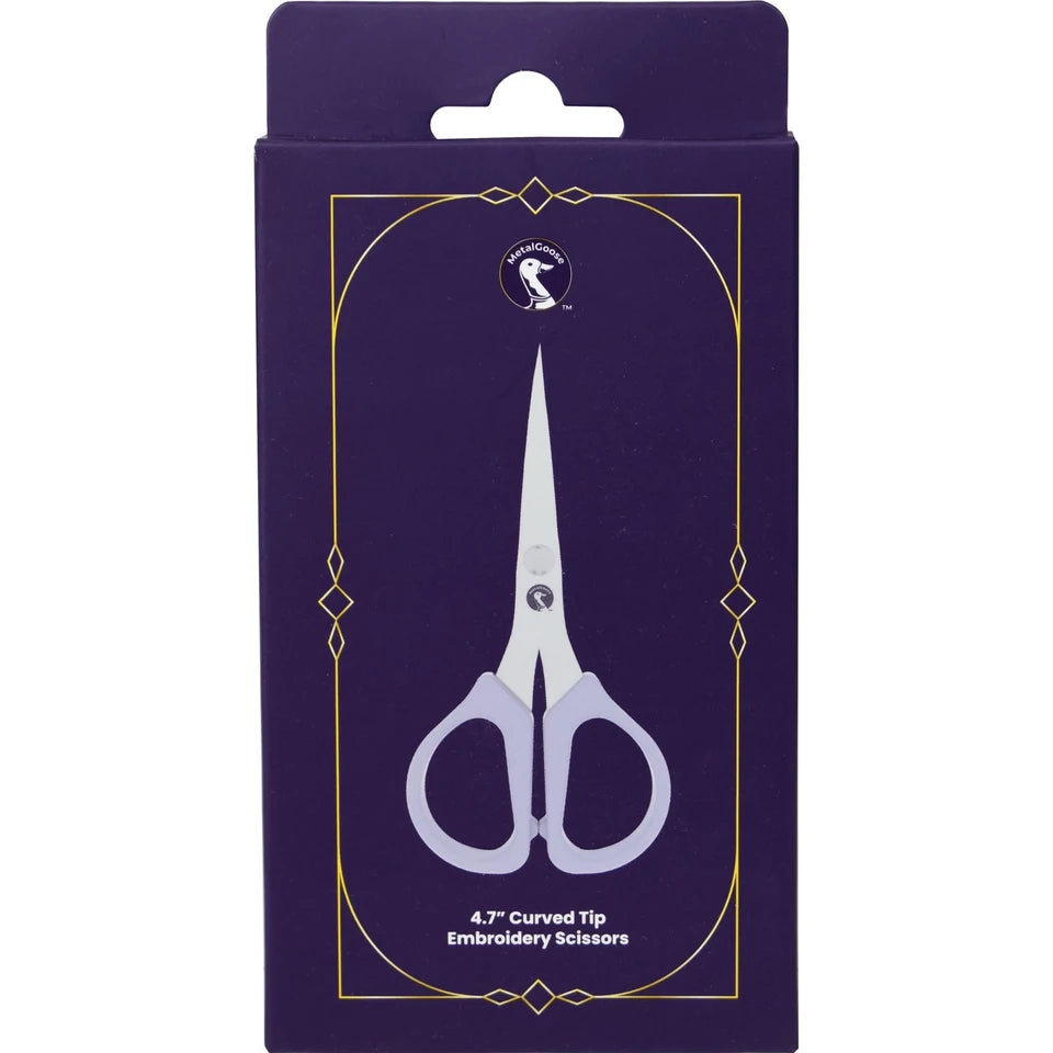 Metal Goose 4-45/64" Curved Tip Embroidery Scissors MGOMGESC01