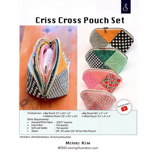 Minki Kim Criss Cross Pouch Set Pattern # SI-BP12