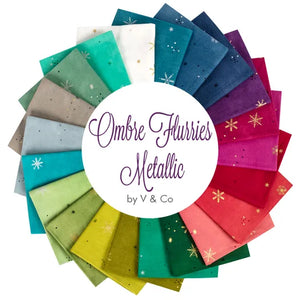 Moda Ombre Flurries Metallic Fabric Collection Precuts
