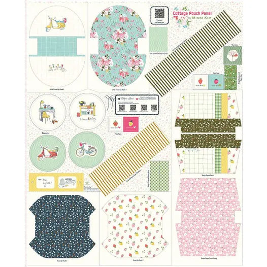 Minki Kim Cottage Pouch Panel P17060-PANEL