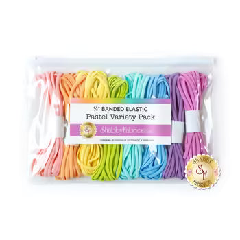 Shabby Fabric Elastic 8 Packs 1/6" Banded (Various Colors)
