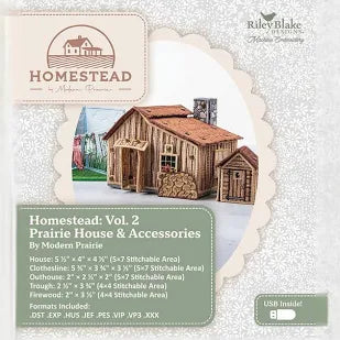 Riley Blake Machine Embroidery Homestead Prairie House Design ME207PH0225