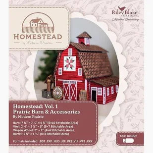 Riley Blake Machine Embroidery Homestead Prairie Barn Design ME207PH0125