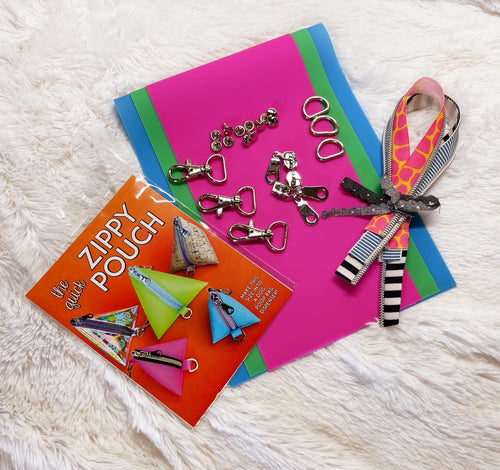 Class Kit: Jelly Vinyl Zippy Pouch Sew Along COLORS OF JELLY VINYL AND ZIPPERS MAY VARY / KITS WILL SHIP THE BEGINNING OF SEPT