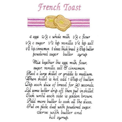 Breakfast Recipe Towels 12809 OESD Embroidery Design