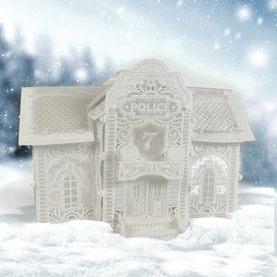 OESD Winter Village Freestanding Lace Police Station 12845