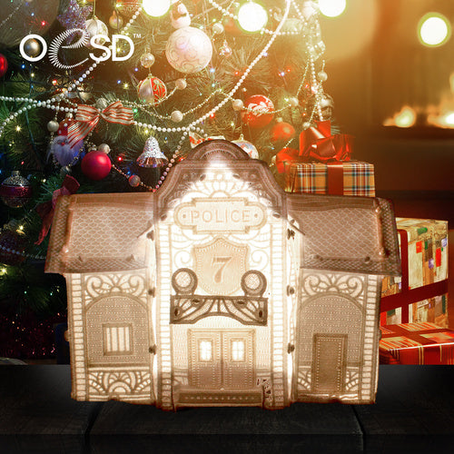 OESD Winter Village Freestanding Lace Police Station 12845