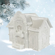 Load image into Gallery viewer, OESD Winter Village Freestanding Lace Police Station 12845