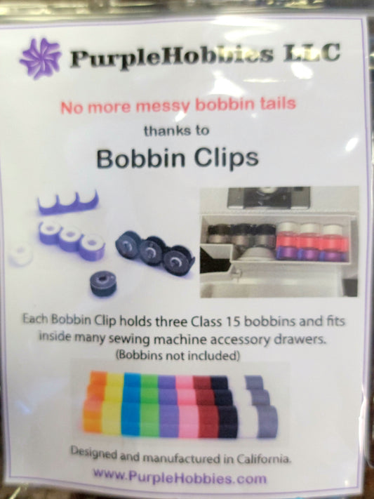 PurpleHobbies LLC Bobbin Clips for Class 15 Bobbins in WHITE or BLACK
