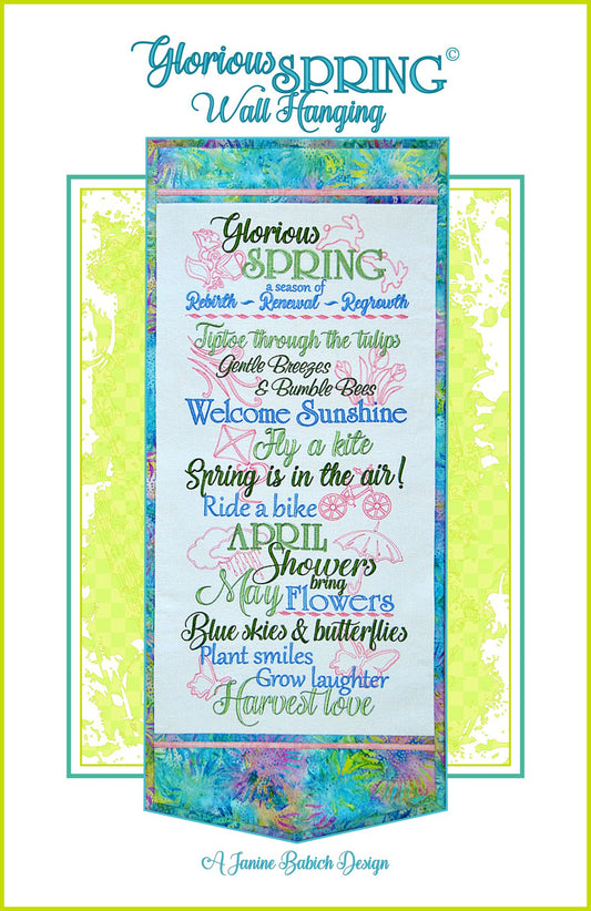 Glorious Spring Wall Hanging Janine Babich Embroidery Design