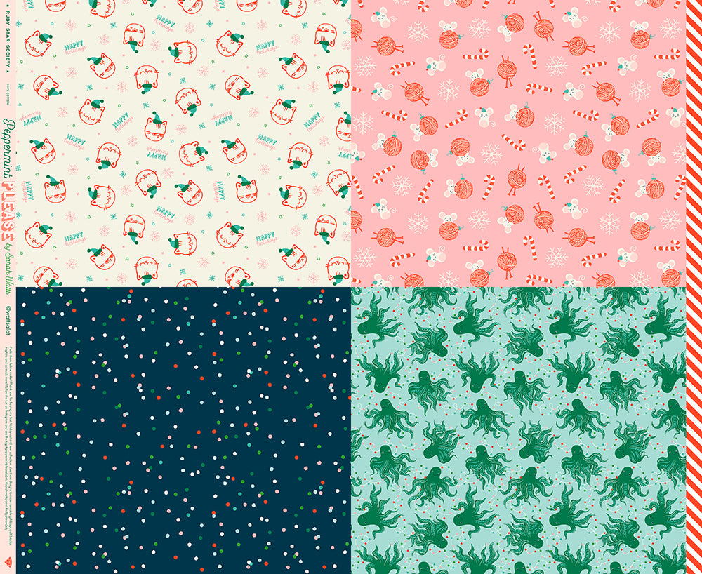 Moda Fabric Peppermint Please Wrap Multi Ruby Star Panel RS2042 11 – A1 ...