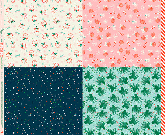 Moda Fabric Peppermint Please Wrap Multi Ruby Star Panel RS2042 11