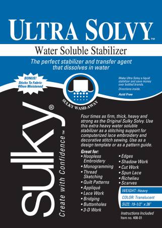 Ultra Solvy Extremely Firm & Stable Water Soluble Stabilizer 20in x 1yd # 408-01