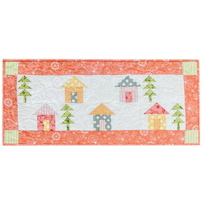 Fabric Kit for Clear Blue Tiles Seasonal Houses Table Runner - 4 CHOICES