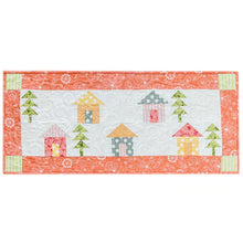 Load image into Gallery viewer, Fabric Kit for Clear Blue Tiles Seasonal Houses Table Runner - 4 CHOICES