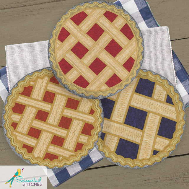 OESD Scissortail Stitches Pie Please Hot Pads Design 51309 Digital Design ONLY