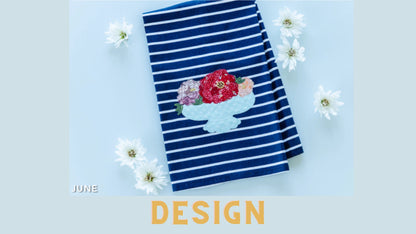June 2022 - Kimberbell Dealer Club: Be You-Tiful Tea Towels FABRIC KIT AND DESIGN