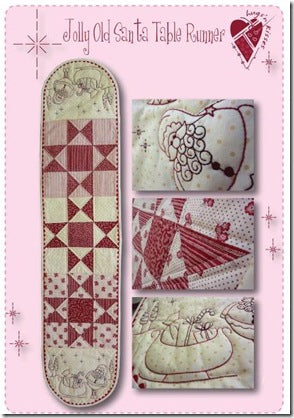 Jolly Old Santa Table Runner Hugs 'n Kisses Sewing Pattern