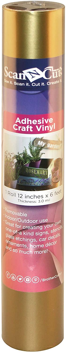 12" x 6 Foot Brother Adhesive Craft Vinyl (Various Colors)