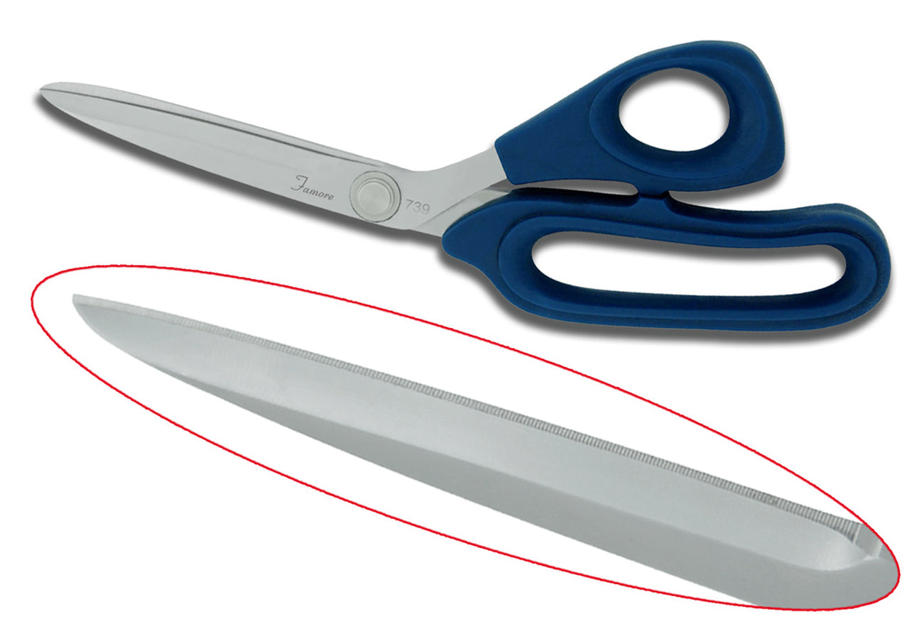 Famore 739 - Pro Cut Micro Serrated , Fabric Shear Comfort Handle (9in) Jeanne's Favorite