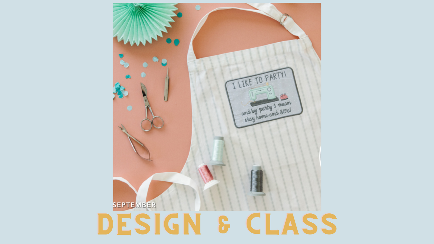 September 2022 - Kimberbell Dealer Club: I Like to Party Apron DESIGN and/or KIT
