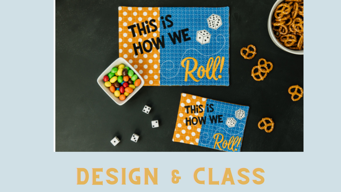 November 2022 - Kimberbell Dealer Club: How We Roll Mug Rug FABRIC KIT AND DESIGN