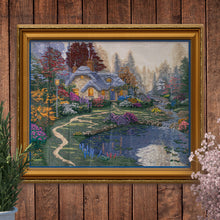 Load image into Gallery viewer, Everett&#39;s Cottage by Thomas Kinkade Embroidery Design 80355USB AND/OR Thread Kit IS80355KIT