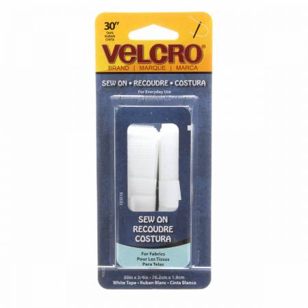 VELCRO Brand Fastener Regular Duty Strip White 3/4in x 30in # 90030V