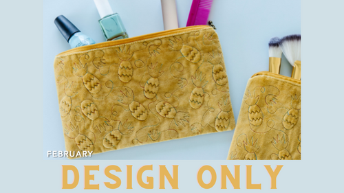February 2022 - Kimberbell Dealer Club: Trapunto Pineapple Zipper Pouch KIT AND DESIGN