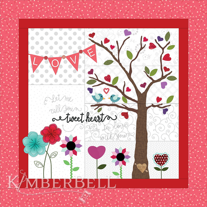 Kimberbell Let Me Call You Tweetheart 22" x 22" Pillow FABRIC KIT with OPTIONAL Pillow Insert