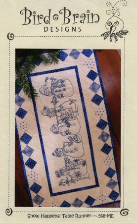 CD Snow Happens! Table Runner Machine Embroidery # BBD568ME Bird Brain Designs