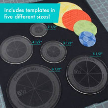 Load image into Gallery viewer, Creative Grids Quilt Ruler Circles (5 Discs with Grips) Quilt Ruler # CGRCRCL