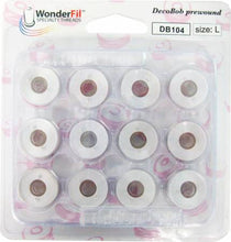 Load image into Gallery viewer, Wonderfil L-Class DecoBob Prewound Bobbin 12 Pack (Choose from 11 Colors)