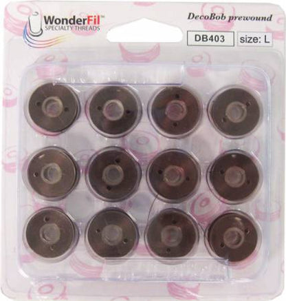Wonderfil L-Class DecoBob Prewound Bobbin 12 Pack Various Colors