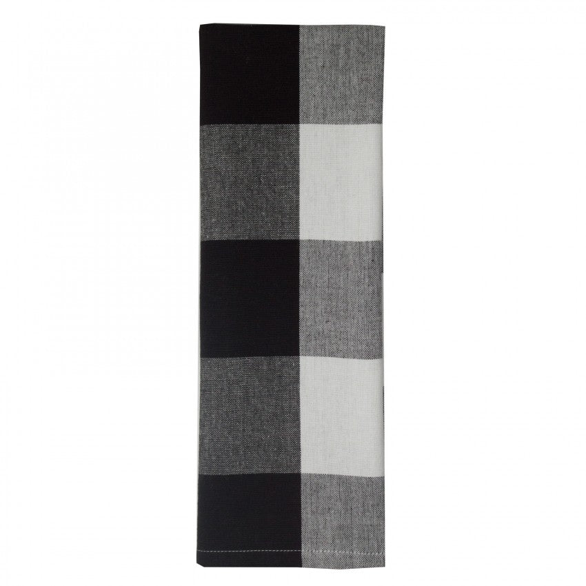 Dunroven House Farmhouse 3" Check Tea Towel Black DUH819-BLK