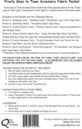 PREORDER: Frosty Goes to Town Accessory Fabric Packet # FROSTYG108