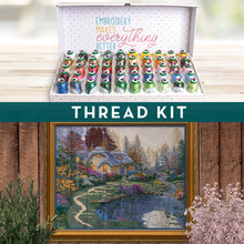 Load image into Gallery viewer, Everett&#39;s Cottage by Thomas Kinkade Embroidery Design 80355USB AND/OR Thread Kit IS80355KIT