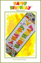Load image into Gallery viewer, Janine Babich Design CD Happy Birthday Table Runner Machine Embroidery # JBDHB