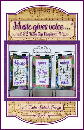 Janine Babich Music Gives Voice Table Top Display # JBDMGV Embroidery Design