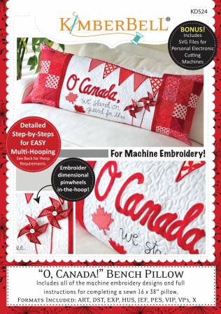 CD, O' Canada! Bench Pillow (Machine Embroidery)