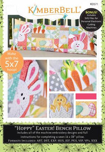 Hoppy Easter Pillows Bench Pillow Machine Embroidery CD kd571