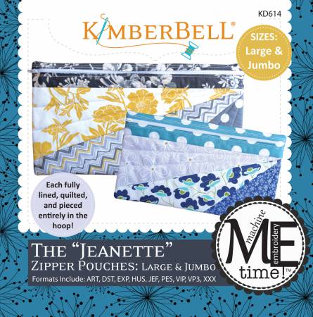 Kimberbell CD Jeanette Zip Pouch LG JMB Machine Emb # KD614