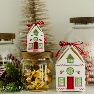 Kimberbell Holiday Jar Toppers & Gift Tags - Christmas Holiday Gift Tag  Favors, Greeting Tags for DIY Crafts Holiday Party, Jar Toppers for Mason