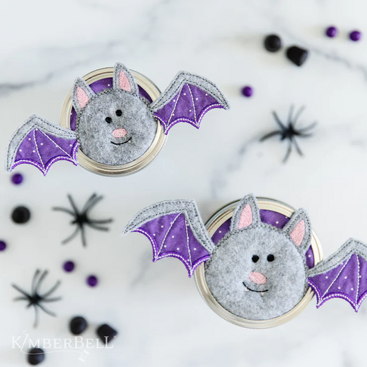 Kimberbell Digital Dealer 2023 October Dimensional Halloween Bat Jar Topper Design Only