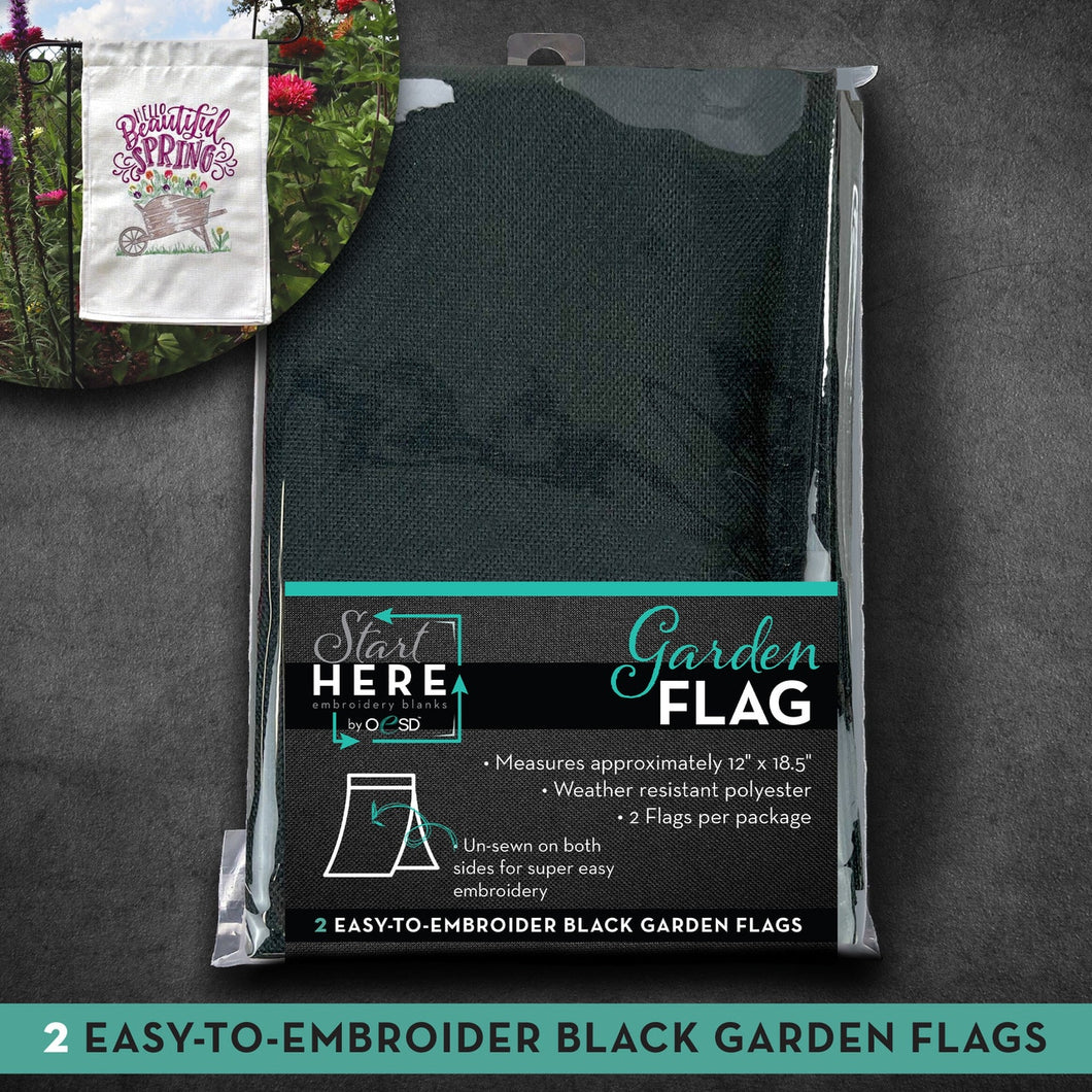 OESD Garden Flag Embroider Black Garden Flags