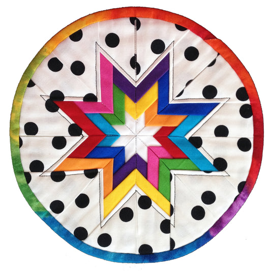 Folded Star Round 8" Hot Pad Pattern