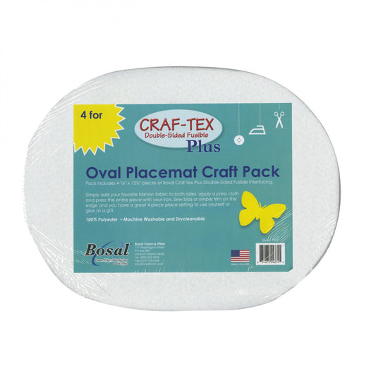 Bosal Craf-Tex Oval Placemat Craft Pack 16in x 12-1/2in Oval 4pk # PM2