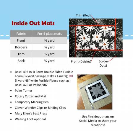 Inside Out Mats # PQD-214 From Poorhouse Quilt Designs