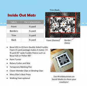 Inside Out Mats # PQD-214 From Poorhouse Quilt Designs